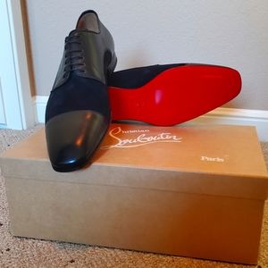 Christian Louboutin, Top Daviol, 44 (11), Black, Calf and Veau Velour Leather.